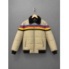Retro Rainbow Striped Puffer Jacket