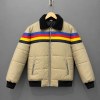 Retro Rainbow Striped Puffer Jacket