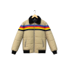 Retro Rainbow Striped Puffer Jacket