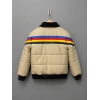 Retro Rainbow Striped Puffer Jacket