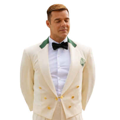 Ricky Martin Palm Royale White Crop Blazer