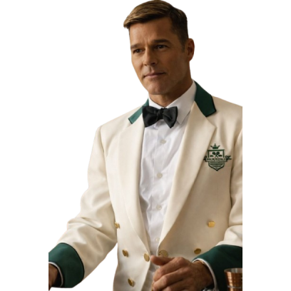 Ricky Martin Palm Royale White Crop Blazer