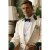 Ricky Martin Palm Royale White Crop Blazer