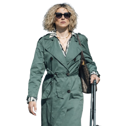 Salvador Carla Green Trench Coat