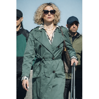 Salvador Carla Green Trench Coat