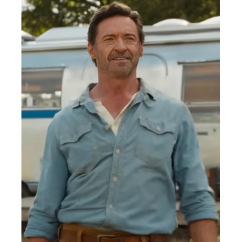 The Sheep Detectives Hugh Jackman Blue Shirt