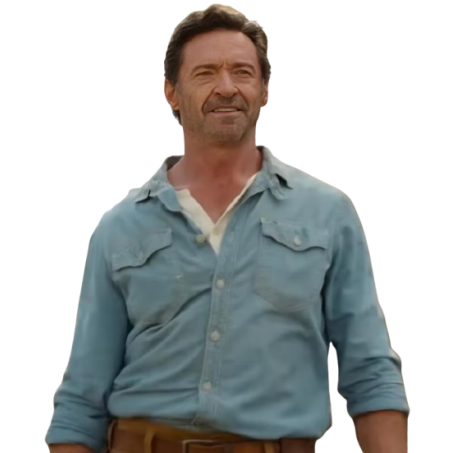 The Sheep Detectives Hugh Jackman Blue Shirt