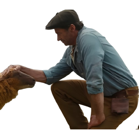 The Sheep Detectives Hugh Jackman Blue Shirt