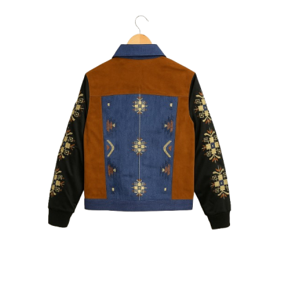 The Voice Reba McEntire Embroidered Suede Denim Jacket