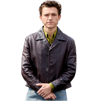 Tom Holland The Odyssey Brown leather Jacket