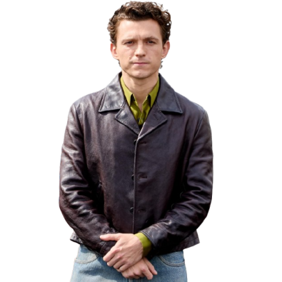 Tom Holland The Odyssey Brown leather Jacket