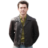Tom Holland The Odyssey Brown leather Jacket
