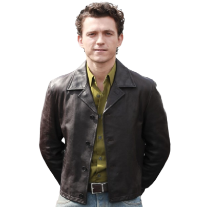Tom Holland The Odyssey Brown leather Jacket