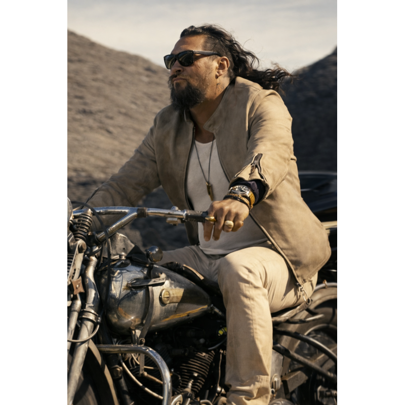 Wrecking Crew Jason Momoa Beige Leather Jacket