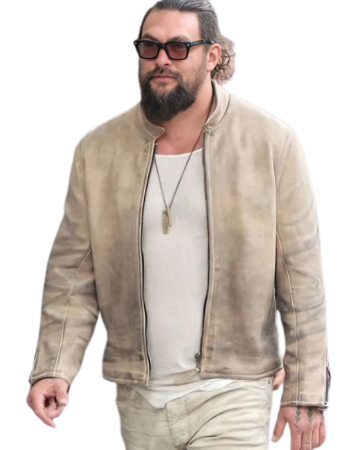 Wrecking Crew Jason Momoa Beige Leather Jacket