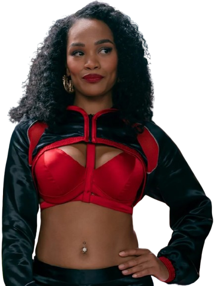 Fightland Cece Red & Black Cropped Jacket