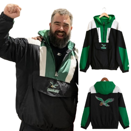 Jason Kelce Eagles Green and black Jacket
