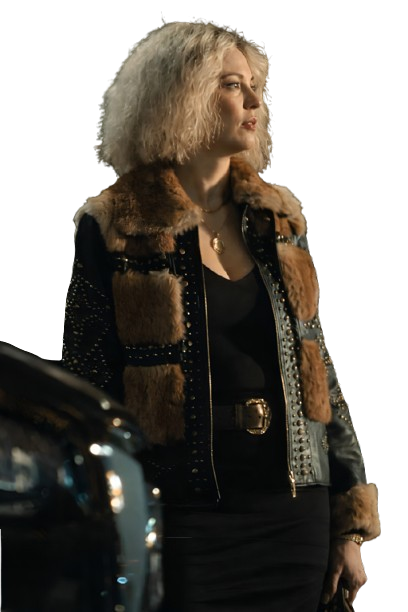 Salvador Carla Studded Fur Jacket