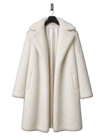 Long White Faux Fur Coat