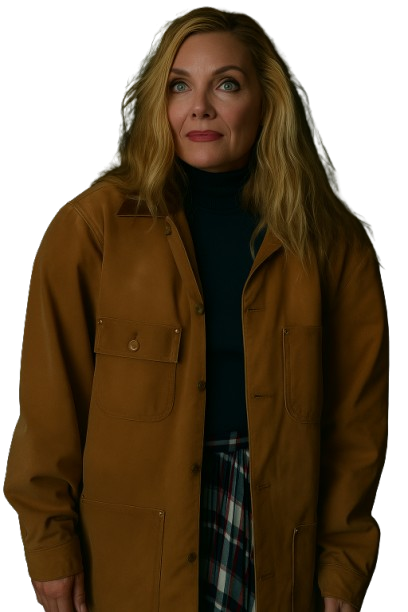 Oh. What. Fun. Michelle Pfeiffer Brown Jacket