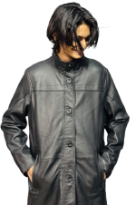 Black Leather Coat Vintage Oversized Leather Jacket - Image 4
